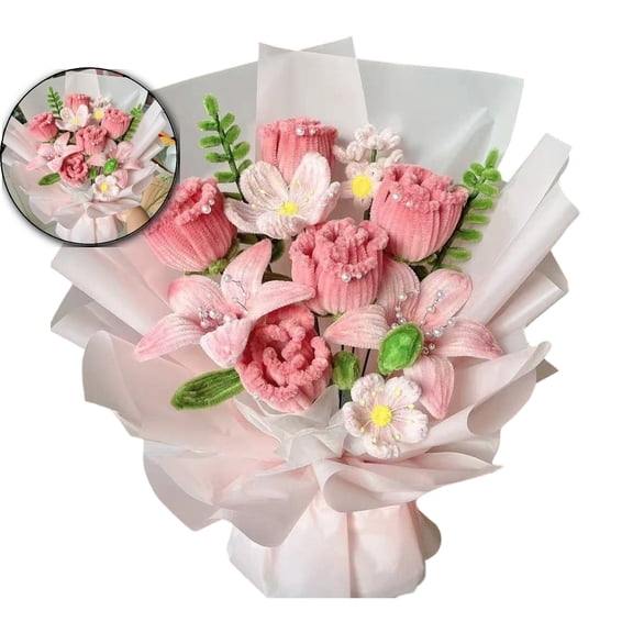 DIY Velvet Rose Bouquet Kit – Handmade Everlasting Flower Gift for Girlfriend, Mom or Her – No Experience Needed, 30-Minute Craft Kit for Romantic Keepsake & Home Décor