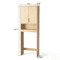 thumbnail image 3 of Ktaxon Fluted Over the Toilet Bathroom Storage Cabinet  with 2 Doors & 3 Storage Shelves Space Saver, Oak, 3 of 9