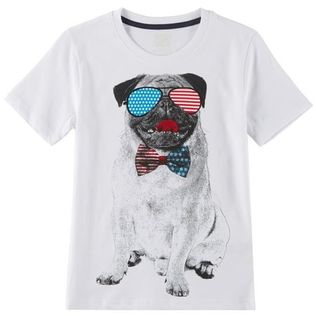 Seven Oaks Little Boys Americana Pug In Glasses T-Shirt