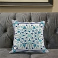 thumbnail image 6 of Amrita Sen Designs  26 x 26 in. Paisley Leaf Geo Duo Broadcloth Indoor & Outdoor Zippered Pillow - Light Blue & White, 6 of 6