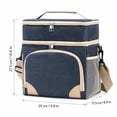 thumbnail image 2 of Insulated Lunch Bag, Picnic Bag, Lunch Bag with Shoulder Strap, Dual Compartment Two Layer Soft Cooler, Waterproof Reusable Picnic Tote Bag, 10X7X11 Inch Gray Oxford Fabric Tote, 2 of 7