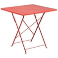 thumbnail image 1 of Scranton & Co Table à Manger de Patio Pliant Carré de 28 Pouces en Corail, 1 of 1