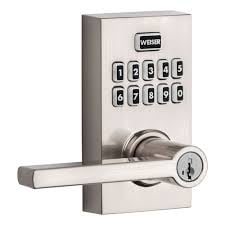 Weiser SmartCode Residential Satin Nickel Electronic Exterior Entry Door Handle/Keyless Entry Door Lock