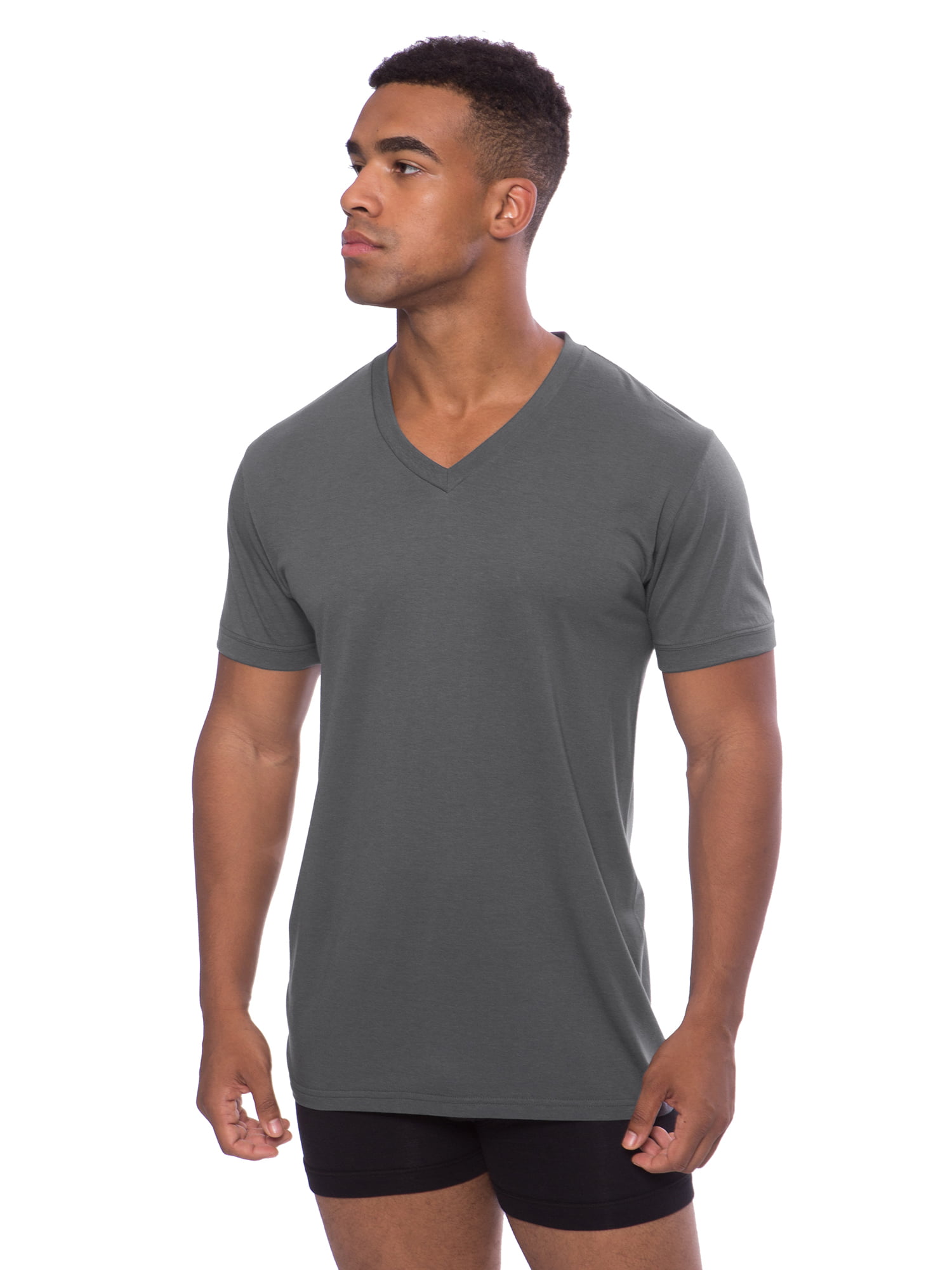 Texere Mens V-Neck Luxury Undershirt Meio Bamboo Viscose 2 Pack Tee for Him 