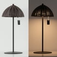thumbnail image 6 of JONATHAN Y Tilly 12.75" Modern Coastal Indoor/Outdoor Wicker Shade Rechargeable/Cordless Dimmable Integrated LED Table Lamp, Dark Brown (Set of 2), JYL7169B-SET2, 6 of 7