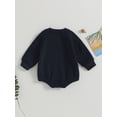 thumbnail image 5 of Baby Boy Oversized Sweatshirt Romper 3M 6M 12M 18M Solid Long Sleeve Bubble Little Dude Romper Sweater Onesie Top Fall Clothes, 5 of 10