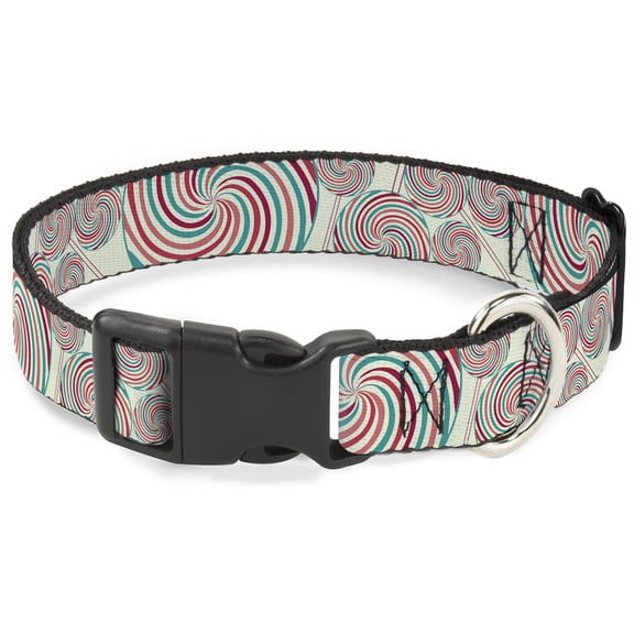 Buckle-Down Pet Collar, Dog Collar Plastic Buckle, Lollipops, 7 to 8.5 Inches 0.5 Inch Wide