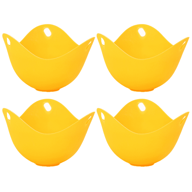 Huevo escalfador de huevos escalfados con soportes de anillo, taza de silicona para escalfar huevos en microondas o estufa, con cepillo de aceite adicional