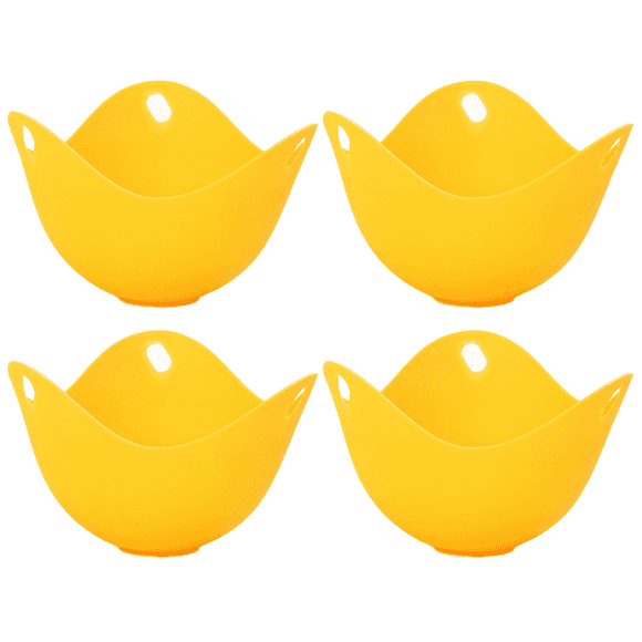 Egg Poacher - Easy Silicone Egg Poacher Cups with Ring Standers,Food Grade Poached Egg Poacher Insert Microwave,Poached Eggs Accessory cookware Poached Egg Maker, BPA Free, 4 Pack