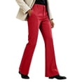 thumbnail image 4 of Purcolt Mens Flare Dress Pants Dressy Casual Button Zipper Fly High Waist Bell Bottom Trousers Comfort Slim Fit Lounge Pants with Pockets for Party Work Office, 4 of 8