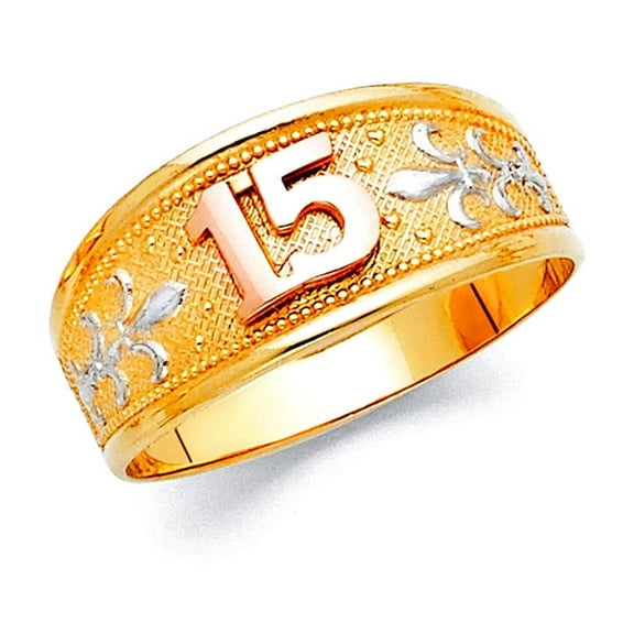 14k Gold Quinceanera Sweet 15 Years Ring Size 7 Ring for Women - 2.5 Grams