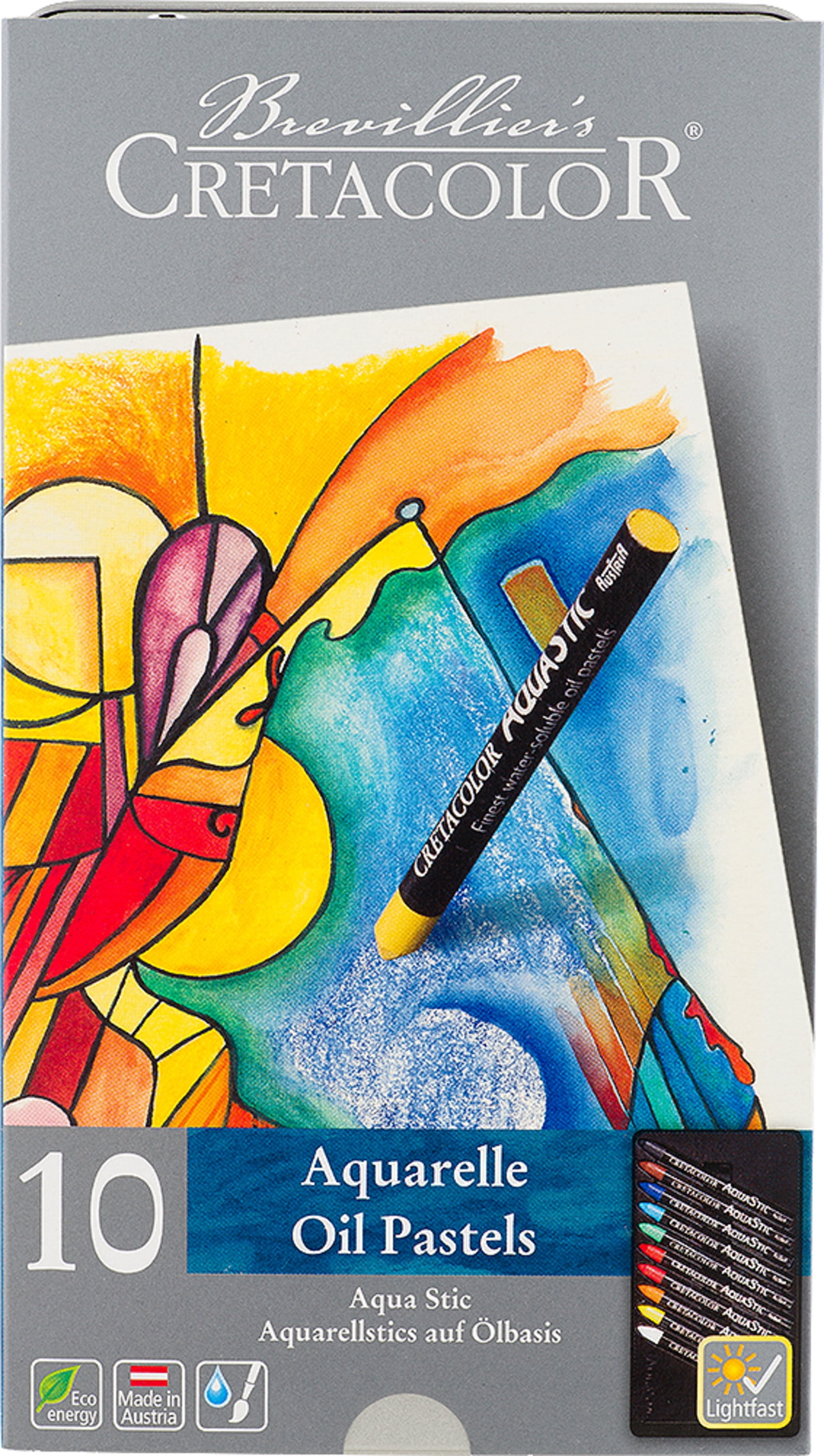 Cretacolor AquaStic Oil Pastel Set, 10-Color Set