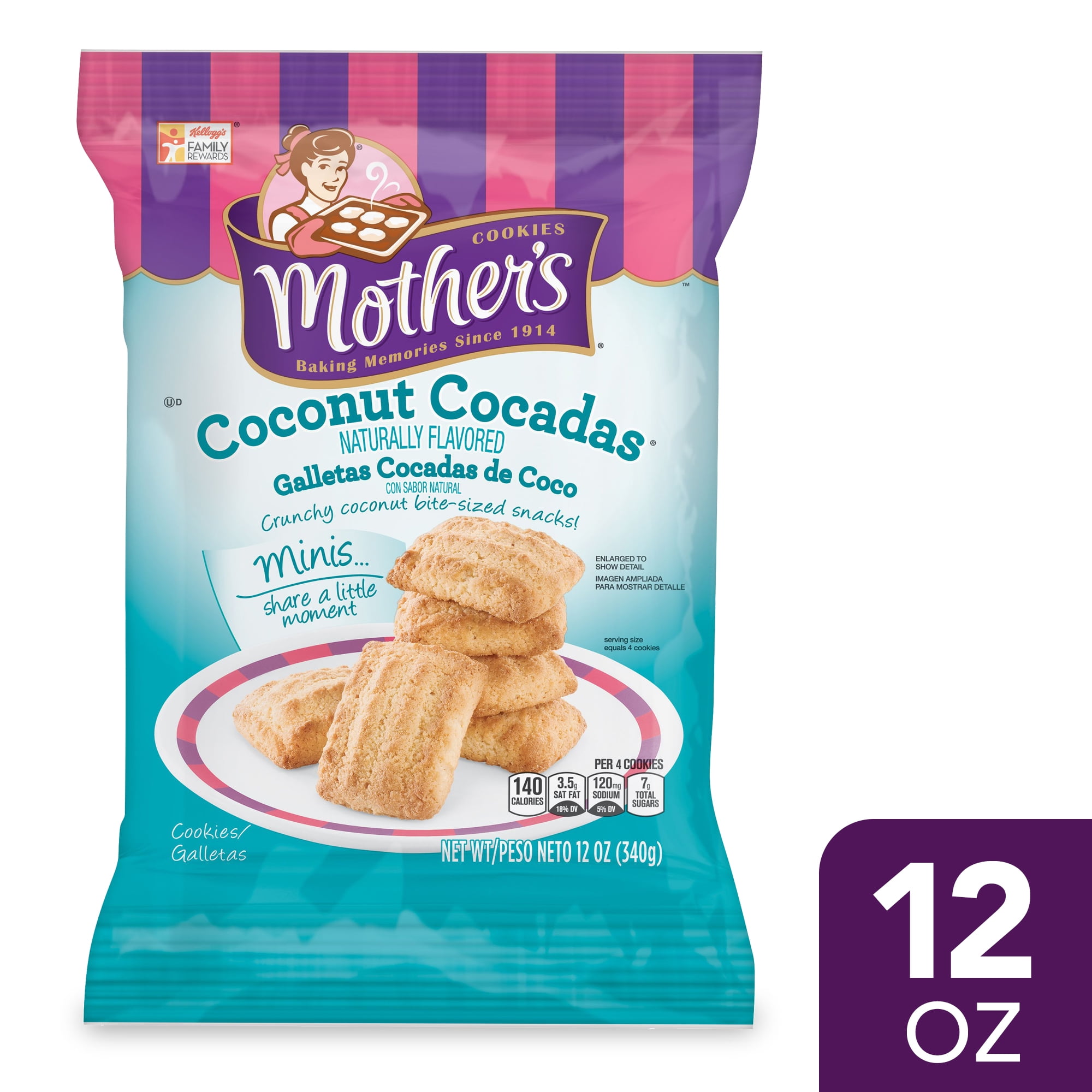 Mother's Coconut Cocadas Snack Cookies 12 oz tray