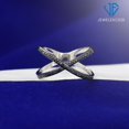 thumbnail image 4 of 1/7 Carat Blue Diamond Ring with .925 Sterling Silver X Ring – Real Diamond Ring with Hypoallergenic Sterling Silver Ring Band, 4 of 5