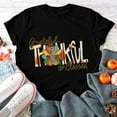thumbnail image 4 of Camisas de Acción de Gracias Para Mujer Casual Cuello Redondo Manga Corta Camiseta Estampada Top Odeerbi  ODB122424, 4 of 5