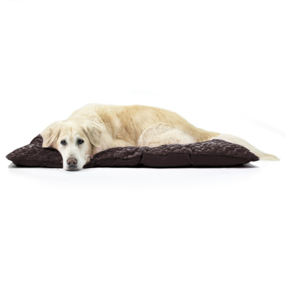 FurHaven Pet Kennel Pad Ultra Plush Tufted Pillow Pet Bed for Crates & Kennels, Chocolate