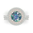 thumbnail image 2 of Clara Pucci 14K White/Rose Gold Round Cut 2Ct Synthetic Blue Moissanite Engagement Ring + Matching Band - Luxury Box Included, 2 of 7