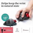 thumbnail image 3 of Ergonomic Wired Trackball Mouse with 34mm Ball, Silent Buttons, 4 DPI Settings, Mac/Windows Compatible, Black, 3 of 5