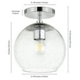 thumbnail image 5 of Evelyn&Zoe Bartlett 9" Wide Semi Flush Mount with Glass Shade in Polished Nickel/Seeded, 5 of 6