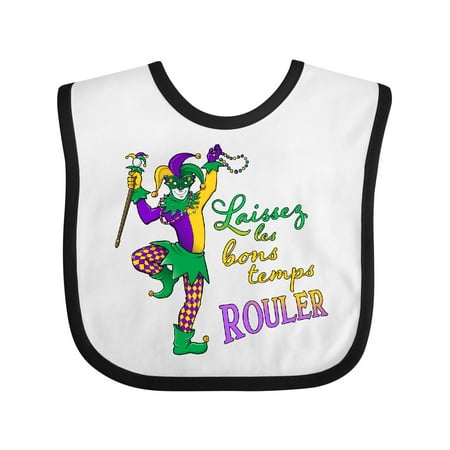 

Inktastic Laissez Les Bon Temps Rouler- Let the Good Times Roll Mardi Gras Jester Gift Baby Boy or Baby Girl Bib