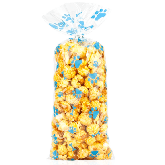 WODJR 200 Pcs Paw Treat Bags Paw Party Decorations Paw Candy Bags Paw Print Cellophane Bags Paw Gift Bags Dog Paw Print Gift Bags Dog Bone Treat Bags for Dog Patrol Paw Birthday Decorations, Blue