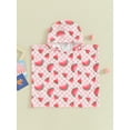 thumbnail image 2 of FEORJGP Toddler Hooded Towel Bath Beach 6M 1T 2T 3T 4T Infant Watermelon Print Soft Towels Girls Absorbent Pool Wrap with Hood Kids Baby Cute Poncho Robe Swimwear, 2 of 8