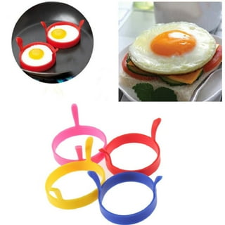 3.5 inch Egg Rings for Frying Eggs ,4 Pack Non-Stick Egg Patty Maker,  Pancake Mold for Indoor Camping Breakfast Sandwiches Egg Mcmuffins(NO.6117)