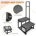 thumbnail image 2 of 2-Step Stool with Handle for Elderly, Heavy Duty Non-Slip Step Stool for High Beds/Bathtub/Kitchen, Wide Anti-Slip Platform, Supports 450 lbs, 2 of 17