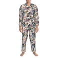 thumbnail image 3 of Disketp Rose Flowers for Pajamas Set Long Sleeve Sleepwear Mens Button Down Nightwear Pj Sets-Large, 3 of 7