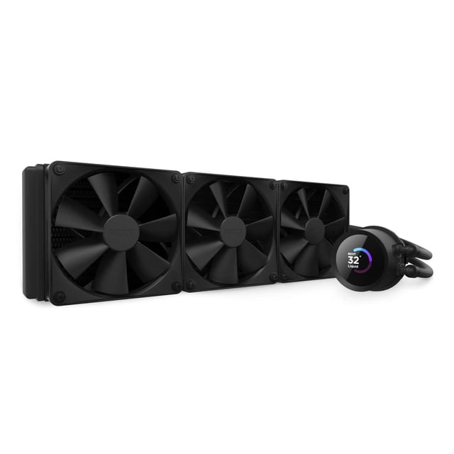 Refrigerador líquido para CPU AIO NZXT Kraken 360 - RL-KN360-B1 de 360 mm - Pantalla LCD cuadrada personalizable de 1,54" para imágenes, métricas de rendimiento y más - Bomba de alto rendimiento - 3 v