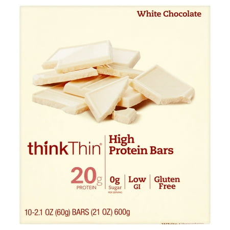 thinkThin High Protein Bar, White Chocolate, 20g Protein, 10