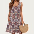 thumbnail image 5 of Awdenio Women's Summer Dresses Beach Casual Sleeveless V-neck Floral Print Tank Loose Sundress, 5 of 7