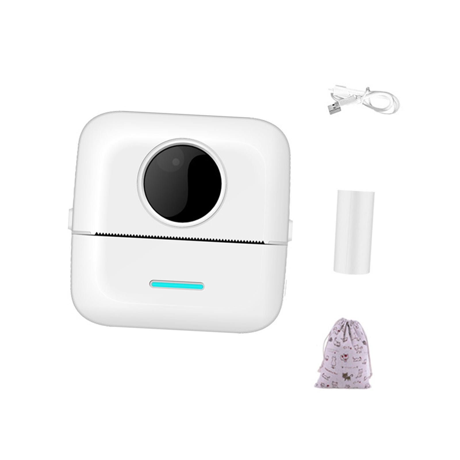 Wzmzjy Mini Portable Printer, Inkless Sticker Printer with 10 Rolls Paper, Mini Thermal