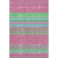 thumbnail image 5 of HomeRoots 677297 10 x 14 ft. Blush Green & Blue Striped Washable Machine Made Rectangle Area Rug with UV Protection, 5 of 9