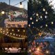 thumbnail image 3 of Guirnalda de luces solares para exteriores - 7,6 m - 25 bombillas LED G40 - Alimentación por USB - Decoración para jardín, patio y terraza, 3 of 5