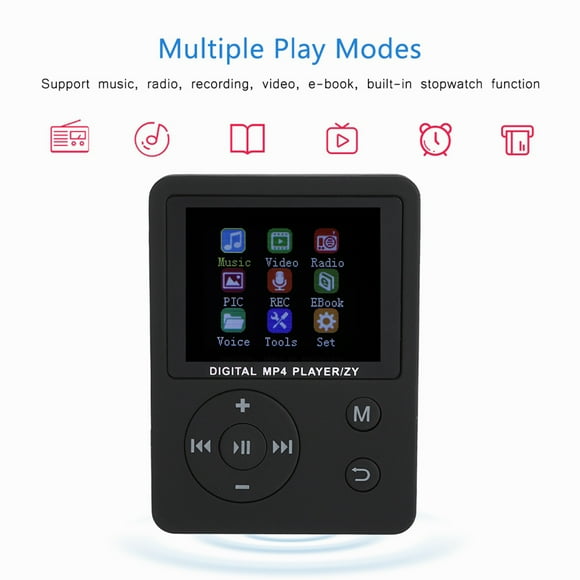 Lecteur de Musique MP4 Facile à Utiliser, MP4 Léger, Plug And Play Lecteur de Musique MP4 Mince pour Musique, Enregistrement, Vidéo, Livre Numérique, Chronomètre Intégré