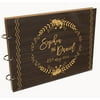 Darling Souvenir Personalized Engraved Laser Cut Wedding Guest Book Wooden Cover Sign-in Book Registry Guestbook Scrapbook-LX