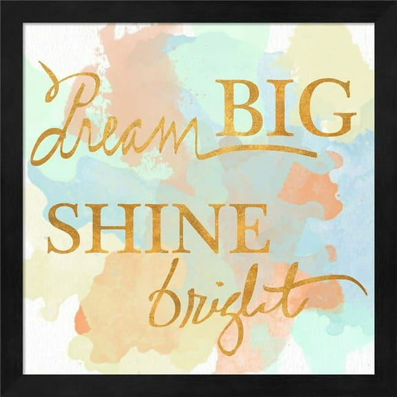 Dream Big & Work Hard Watercolor I by SD Graphics Studio, Framed Wall Art, 13.25W x 13.25H