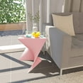 thumbnail image 4 of LeisureMod 15.75" Triangular Side Table, Stackable Plastic Accent End Table for Indoor & Outdoor Use, Weather-Resistant Modern Patio & Living Room Table, Pink, 4 of 8