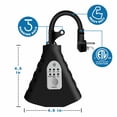 thumbnail image 7 of Wireless Outdoor Remote Control Outlets with Timer and Sensor Function; 3 Outlets 100 Feet RF Range; ETL Listed Water Resistant for Outdoor Lights, Kitchen Appliances (Black), 7 of 7