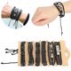 thumbnail image 5 of Tejidos A Ajustables Multicapa 12Pcs Pulseras Tejidas A Mano Pulsera De Cuero Dividida Multicapa Tejida A Mano Vintage ANGGREK Arte y Manualidades, 5 of 8