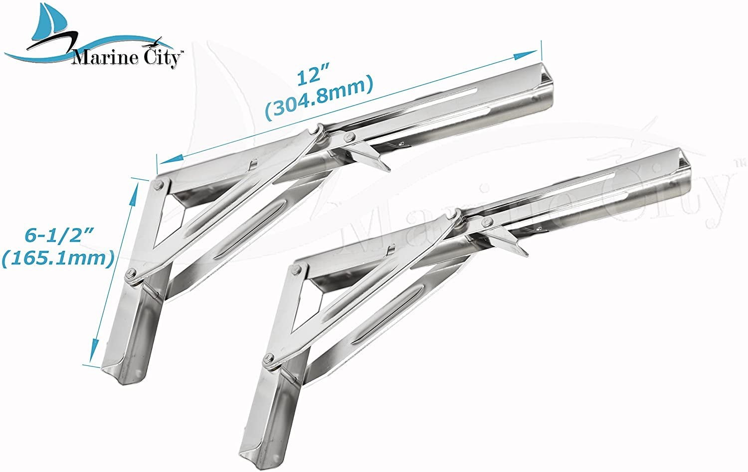 MARINE CITY Boat Stainless Steel Table Bracket Short Release Arm, L12 Inches,Max Load 550LBS