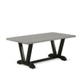 thumbnail image 6 of East West Furniture V-Style 7-Piece Wood Dining Set in Shitake Gray/Cement/Black, 6 of 13
