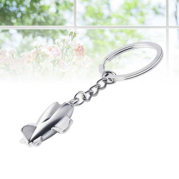 LABSERRON 1Pack Metal Airplane Shape Keyring Pendant Mini Aircraft Keychain Silver Bag Car Key Decoration