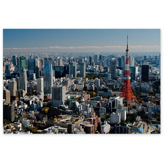 Awkward Styles Tokyo Bird's-Eye Photo Tokyo Cityscape Canvas Printed Art Japanese Wall Decor Housewarming Decor Gifts Stylish City Canvas Art Asian Decor Ideas Urban Collection for Office Wall Decor