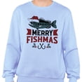 thumbnail image 2 of Merry Fishmas Sweatshirt Unisex Small Light Blue, 2 of 5