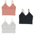 thumbnail image 3 of Marilyn Monroe Women's Adjustable Long Bralette With Removable Pads - Black, White, & Pink - Large, 3 of 9