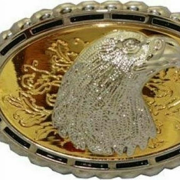 AMERICAN BALD EAGLE Belt Buckle Silver GOLD Western Cowboy Large ea49 - New with box/tags