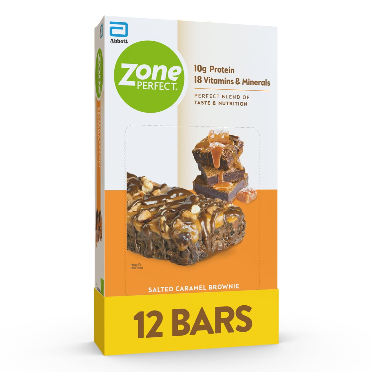 ZonePerfect Protein Bars, Snack For Breakfast or Lunch, Salted Caramel Brownie, 12 Count