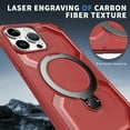 thumbnail image 5 of Rugged Case for iPhone 15 Pro Max, Heavy Duty 360° Rotating Strong Magnetic Stand Hard Cover Anti-Shock Armor Slim Anti-fall Phone Case Cover for iPhone 15 Pro Max, Red, 5 of 6